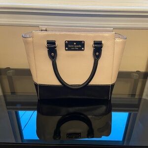 Kate Spade Black & Beige Leather Crossbody